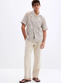 Abstract openwork crochet shirt
