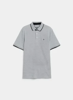 Accent edging piqué polo shirt