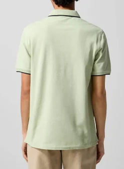 Accent edging piqué polo shirt