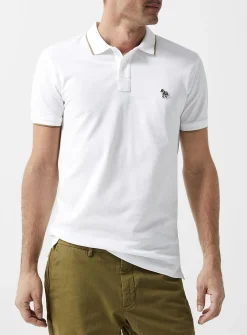 Accent edging piqué polo shirt