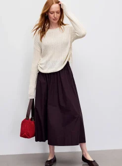 Adjustable ruched waist sweater