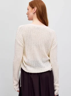 Adjustable ruched waist sweater