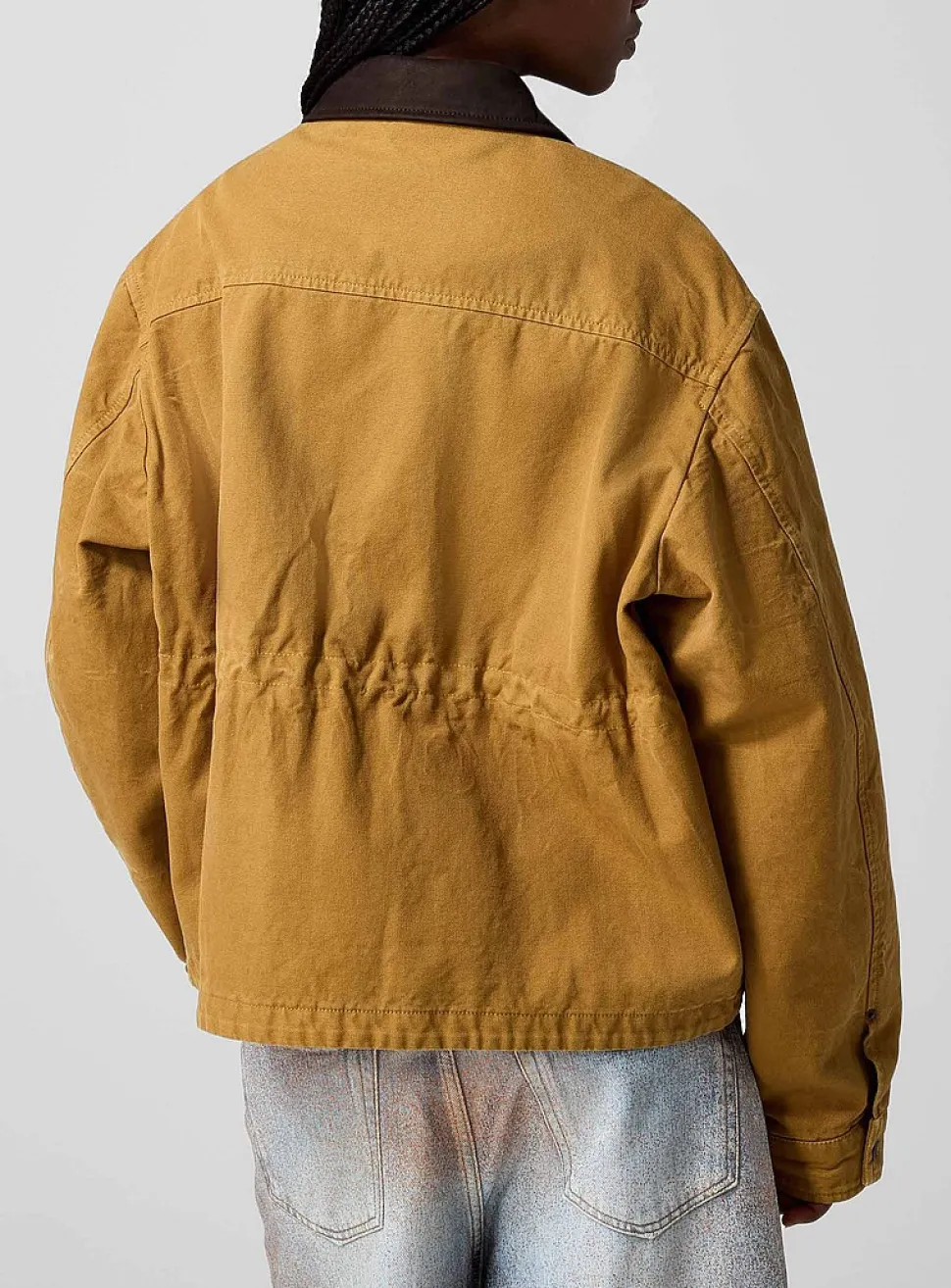 Adjustable waist fabric jacket