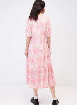 Airy flowers tiered maxi dress