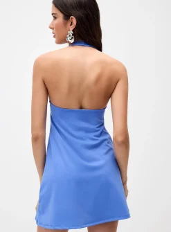 A-line halter minidress