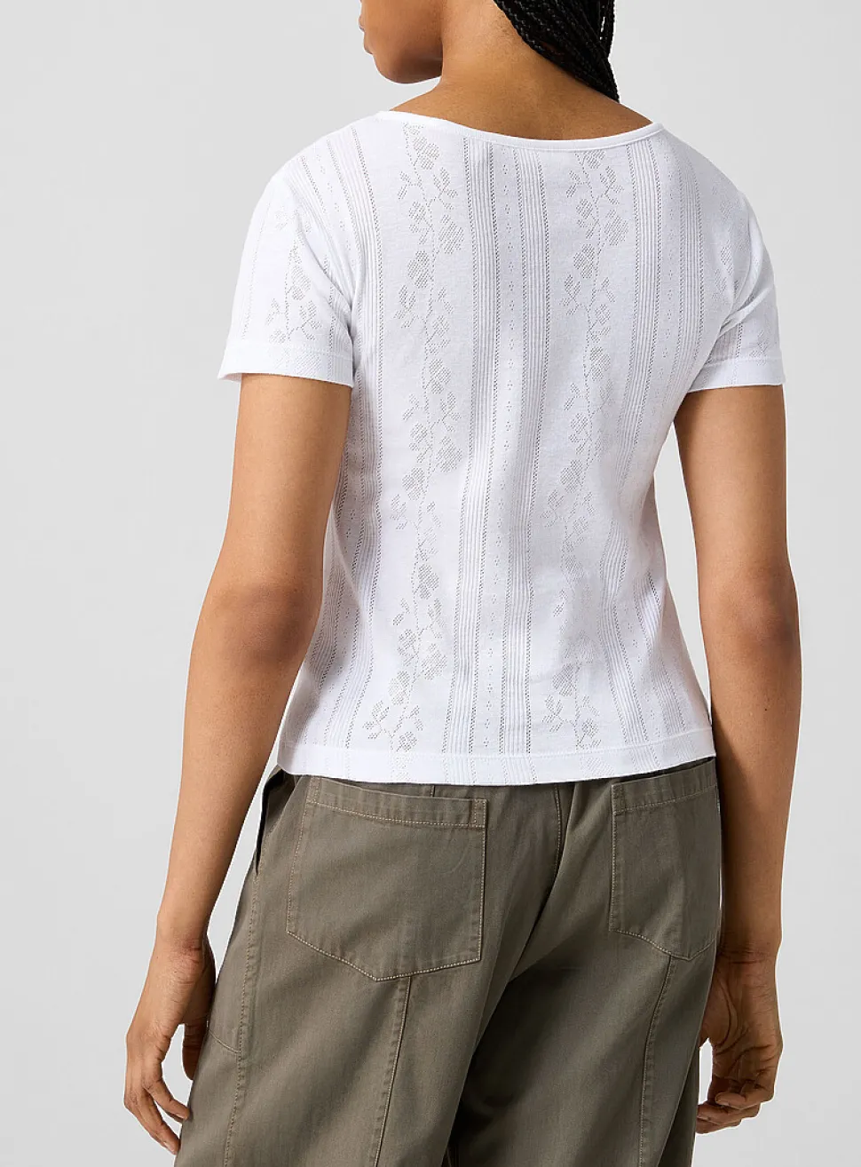 Anna floral pointelle T-shirt