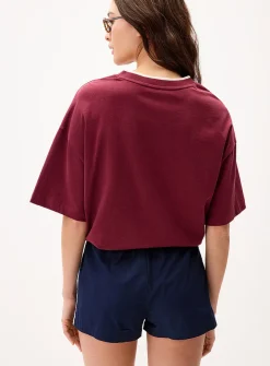 Athletic stripes poplin short
