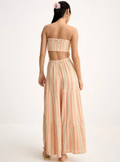 Back cutout tiered dress