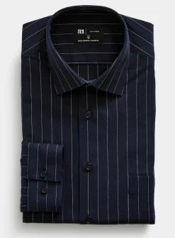 Banker-stripe navy shirt