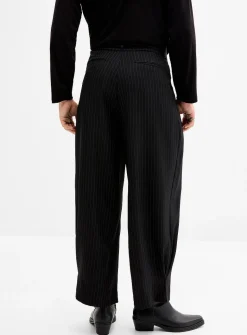 Banker stripe wide-leg pant