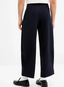 Banker stripe wide-leg pant
