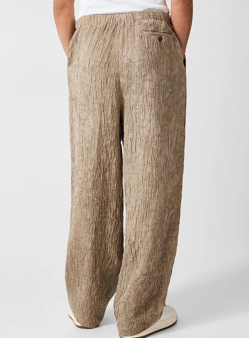 Bark-look jacquard pant