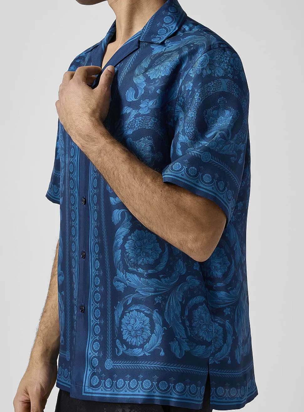 Barocco pure silk cabana shirt