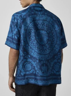 Barocco pure silk cabana shirt