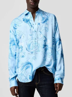 Baroque wave satiny shirt