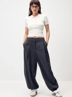 Barrel-leg dress pant