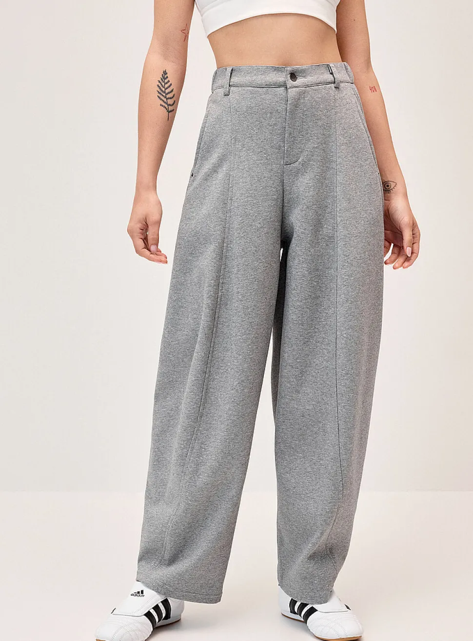 Barrel-leg dress sweatpant