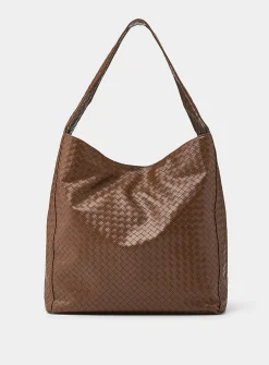 Basketweave hobo bag
