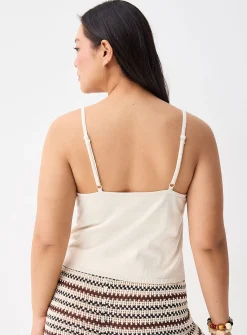 Bead-and-charm-embellished strap cami