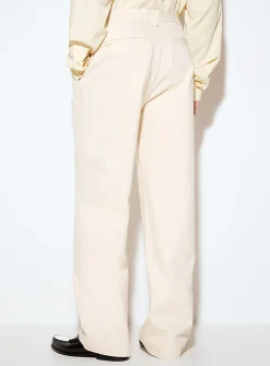 Beige pleated pant