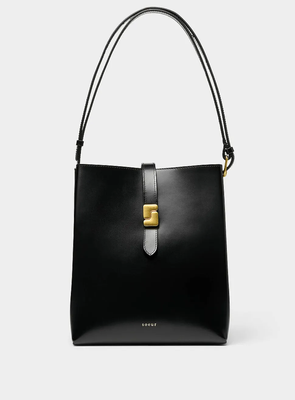 Bello minimalist square leather bag