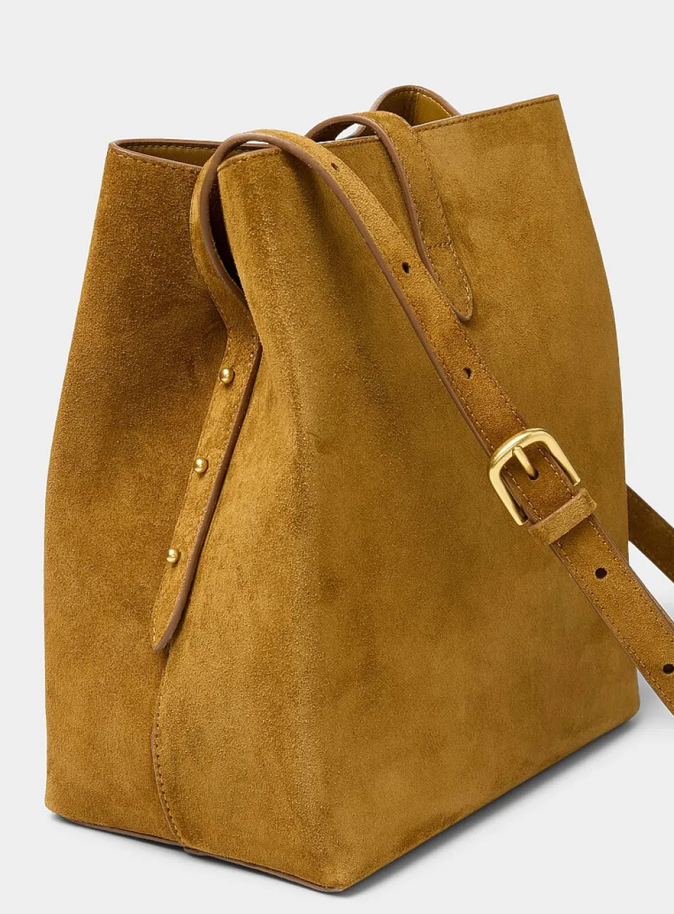 Bello minimalist square suede bag