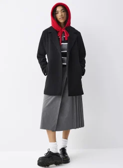 Belted felt coat