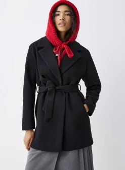 Belted felt coat
