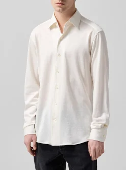 Bianco Oasi stretch jersey shirt
