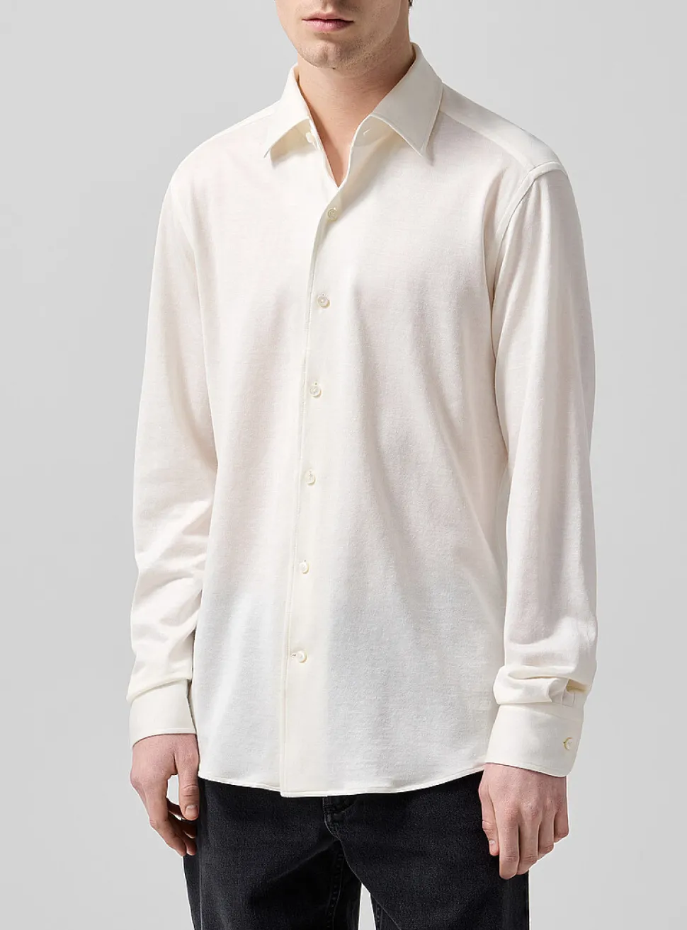 Bianco Oasi stretch jersey shirt