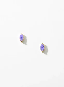Birthstone oval earrings