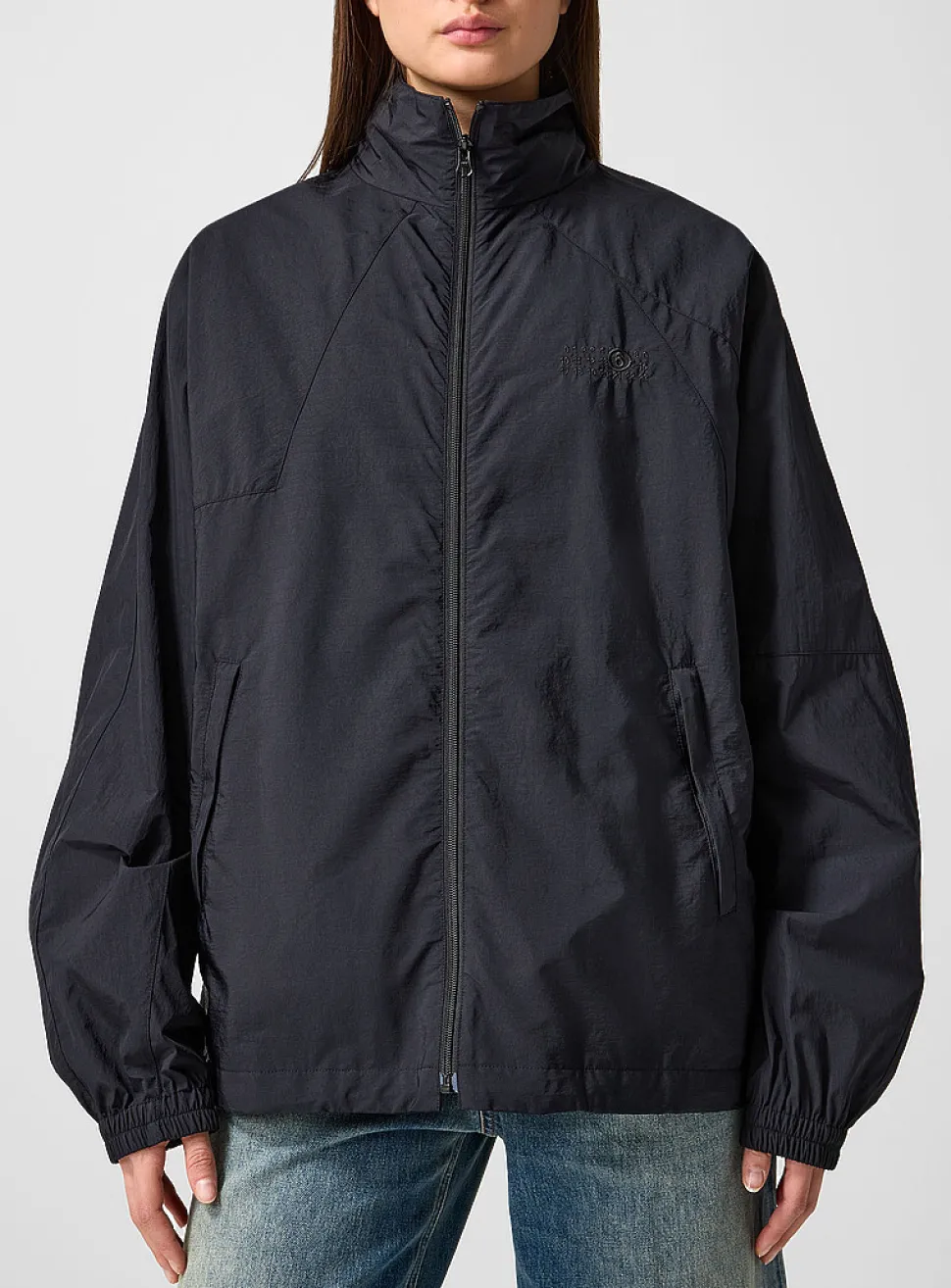 Black canvas windbreaker