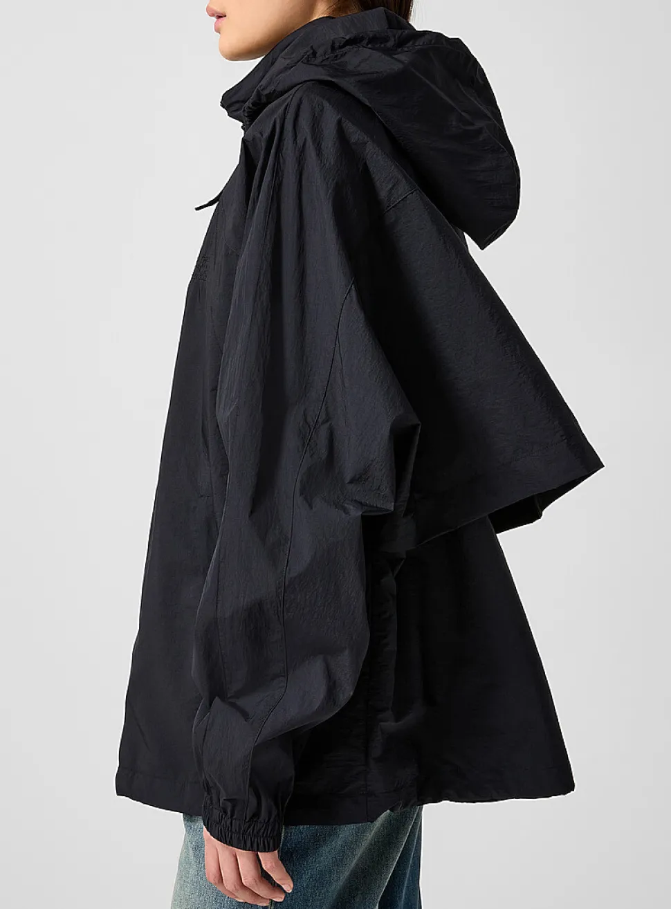 Black canvas windbreaker