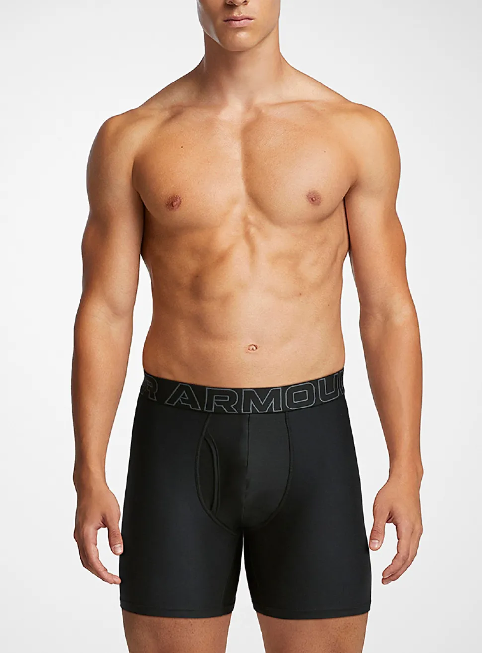 6" black performance boxer briefs