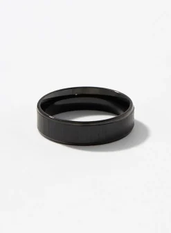 Black stainless-steel ring