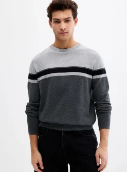 Block-stripe sweater