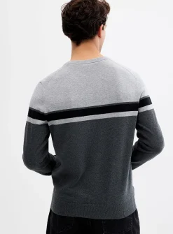 Block-stripe sweater