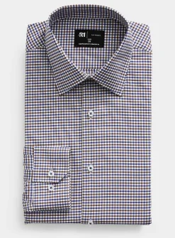 Blue and brown gingham shirt