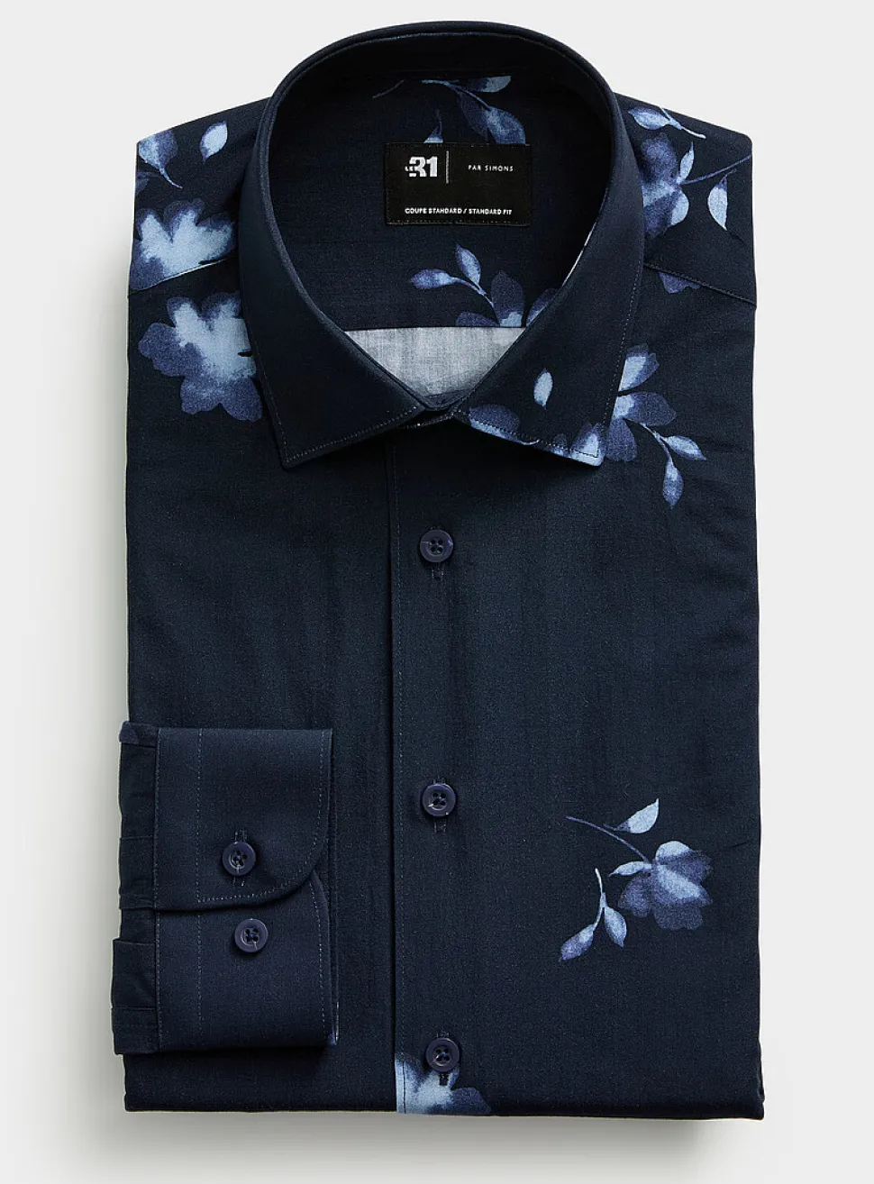 Blue floral silhouette shirt