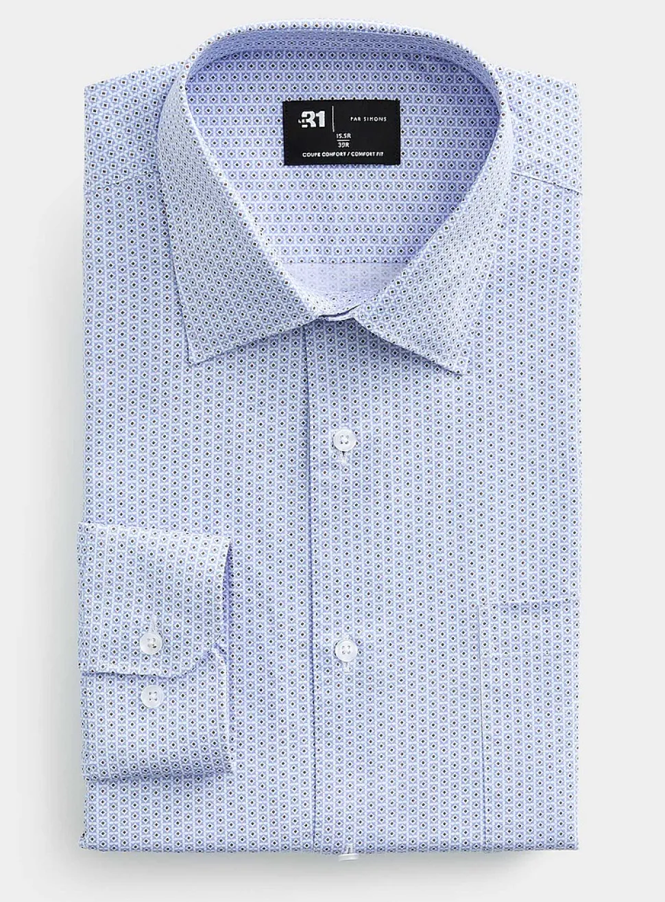 Blue geo mosaic shirt