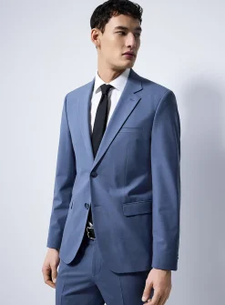 Blue-grey stretch suit