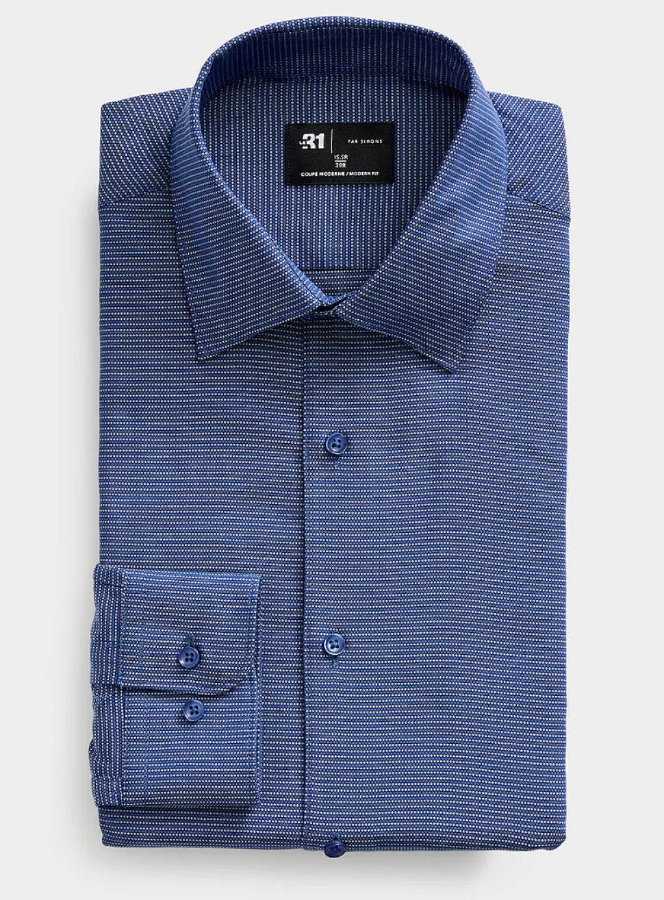 Blue micro-pattern shirt