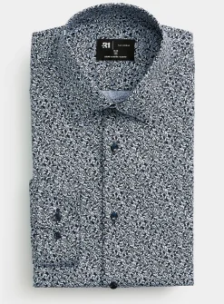 Blue mini-flower shirt