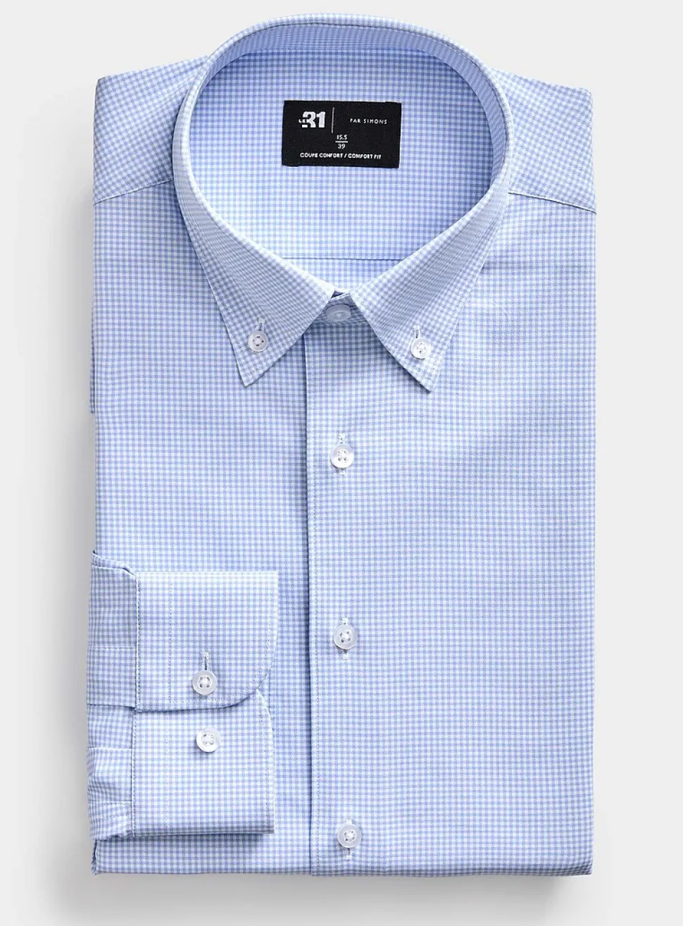 Blue mini-gingham shirt