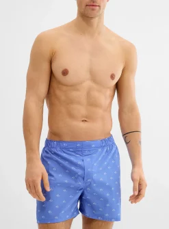 Blue poplin boxer