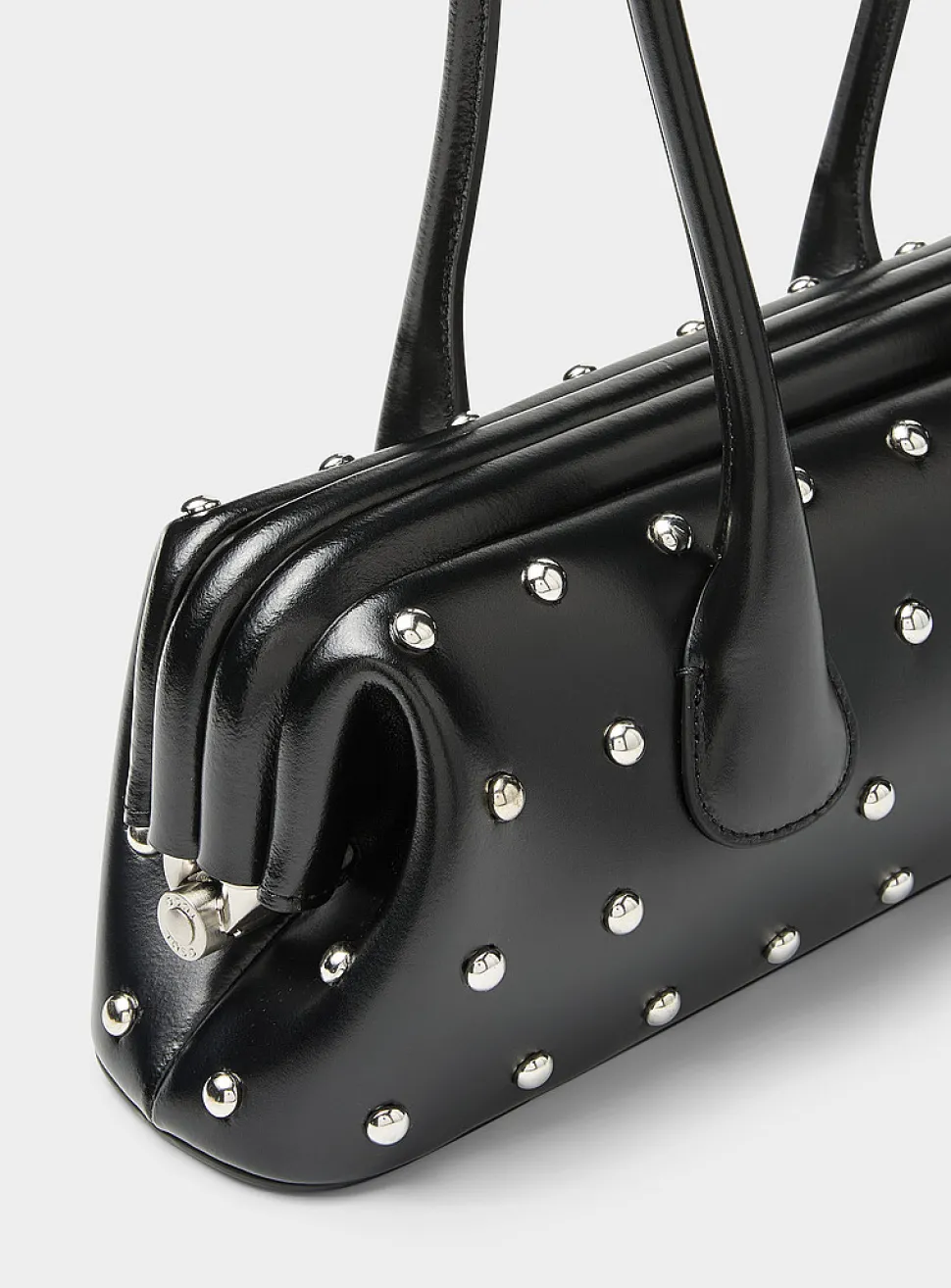 Boat small studded leather baguette bag