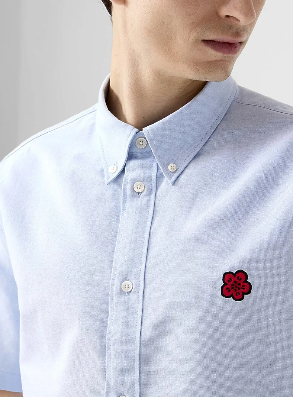 Boke flower short-sleeve oxford shirt