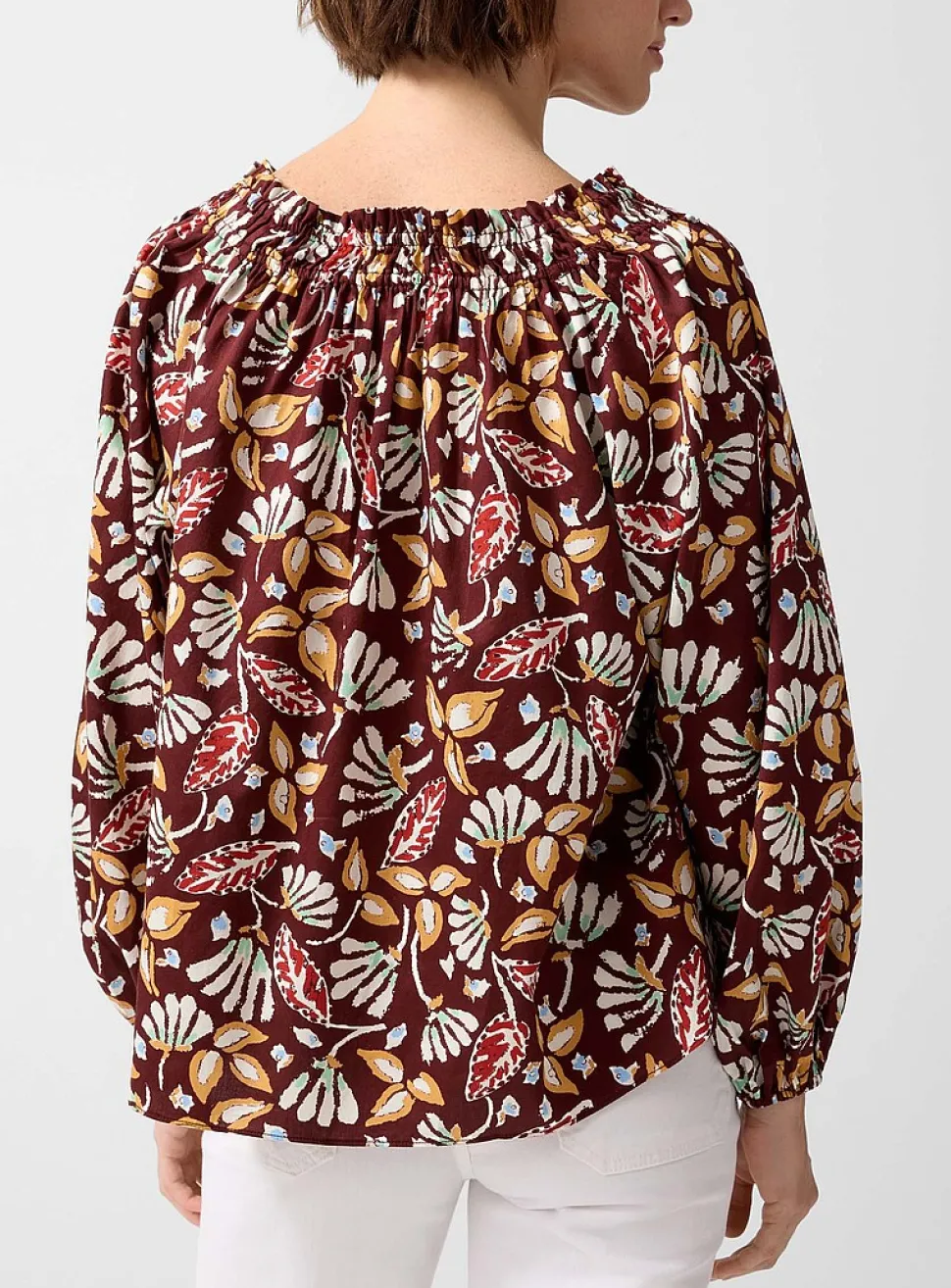 Botanical shapes peasant blouse