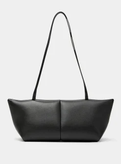 Boulevard elongated leather shoulder bag