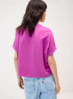 Boxy cuffed-sleeve T-shirt